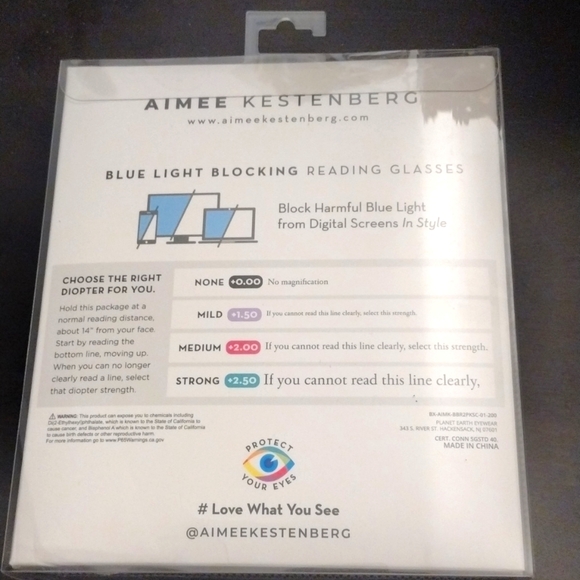 Blue Light Glasses plus Readers -Aimee Kestenberg Set Strength +2.0 NWT - Picture 7 of 7
